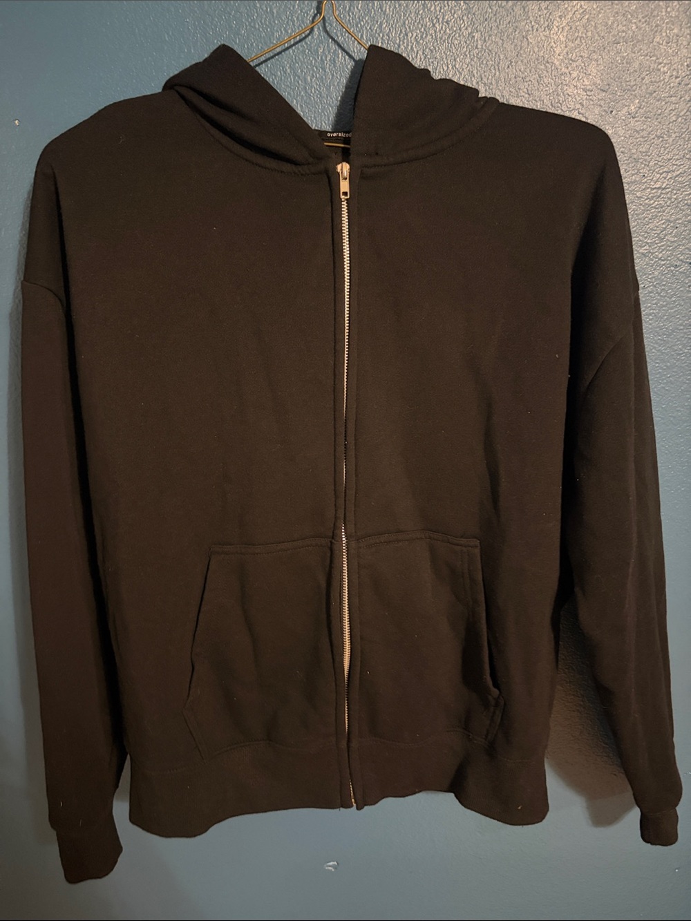 Men's Black Full-Zip Hoodie Sweatshirt